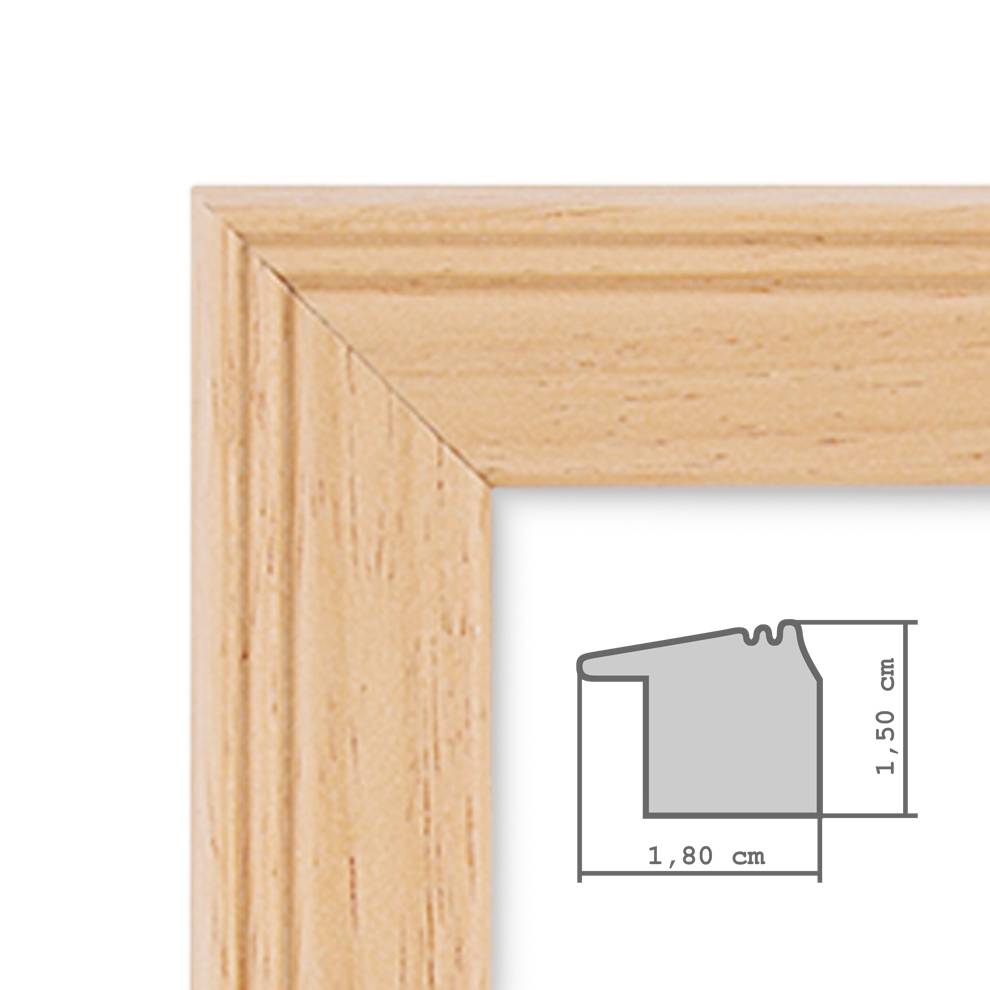 Photolini 5er Set Landhaus-Bilderrahmen 20x20 cm Holz Natur Massivholz Limitierter Zeitrabatt