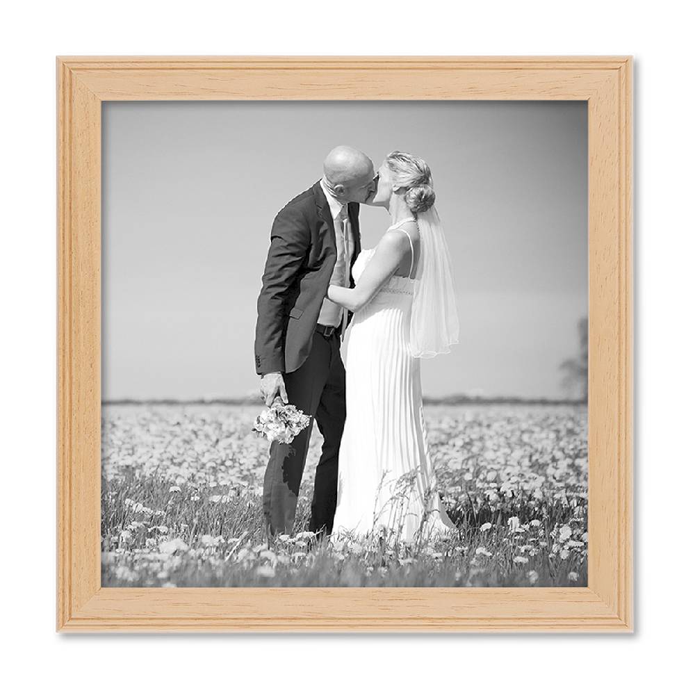 Photolini 5er Set Landhaus-Bilderrahmen 20x20 cm Holz Natur Massivholz Limitierter Zeitrabatt