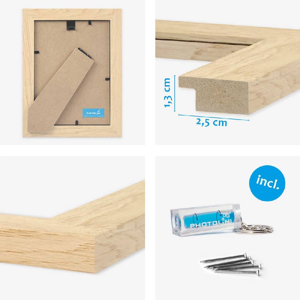 Photolini 10er Bilderrahmen-Set 15x20 cm Modern Natur MDF Basic Collection Günstig kaufen