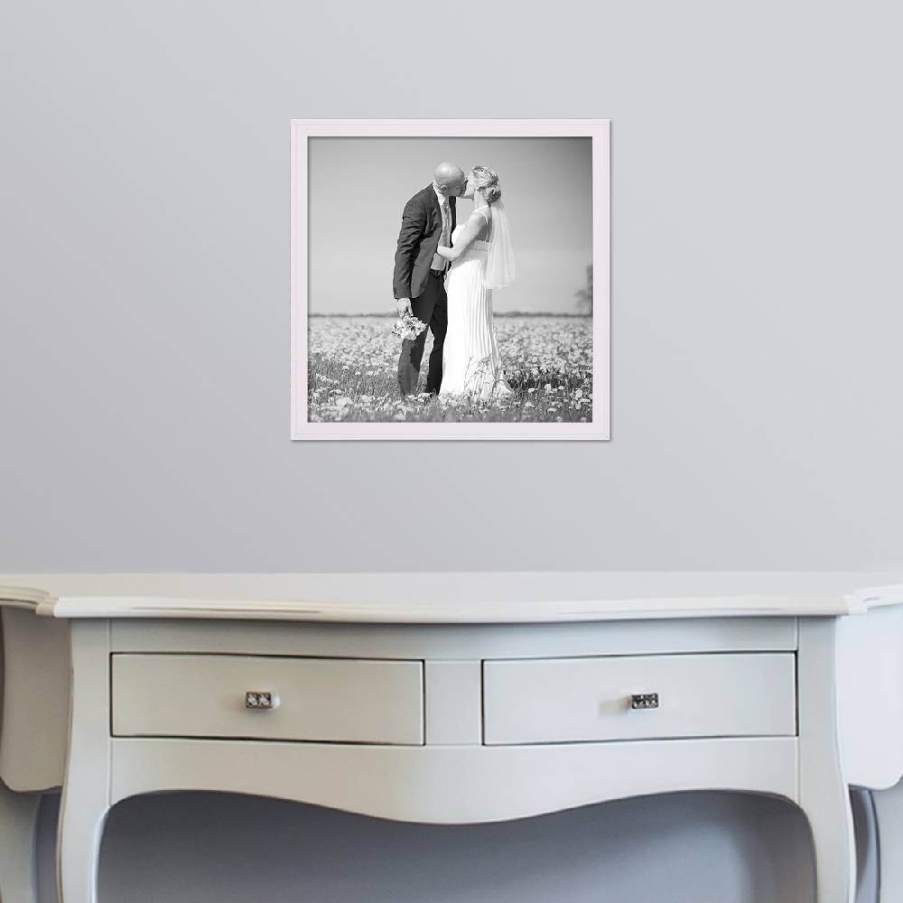 Photolini 5er Set Landhaus-Bilderrahmen 30x30 cm Weiß Massivholz Lagerräumung