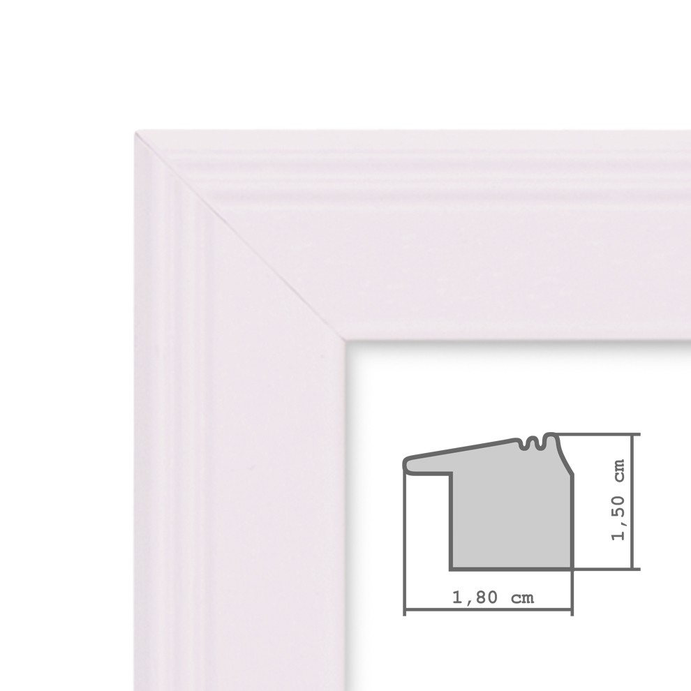 Photolini 5er Set Landhaus-Bilderrahmen 30x30 cm Weiß Massivholz Lagerräumung