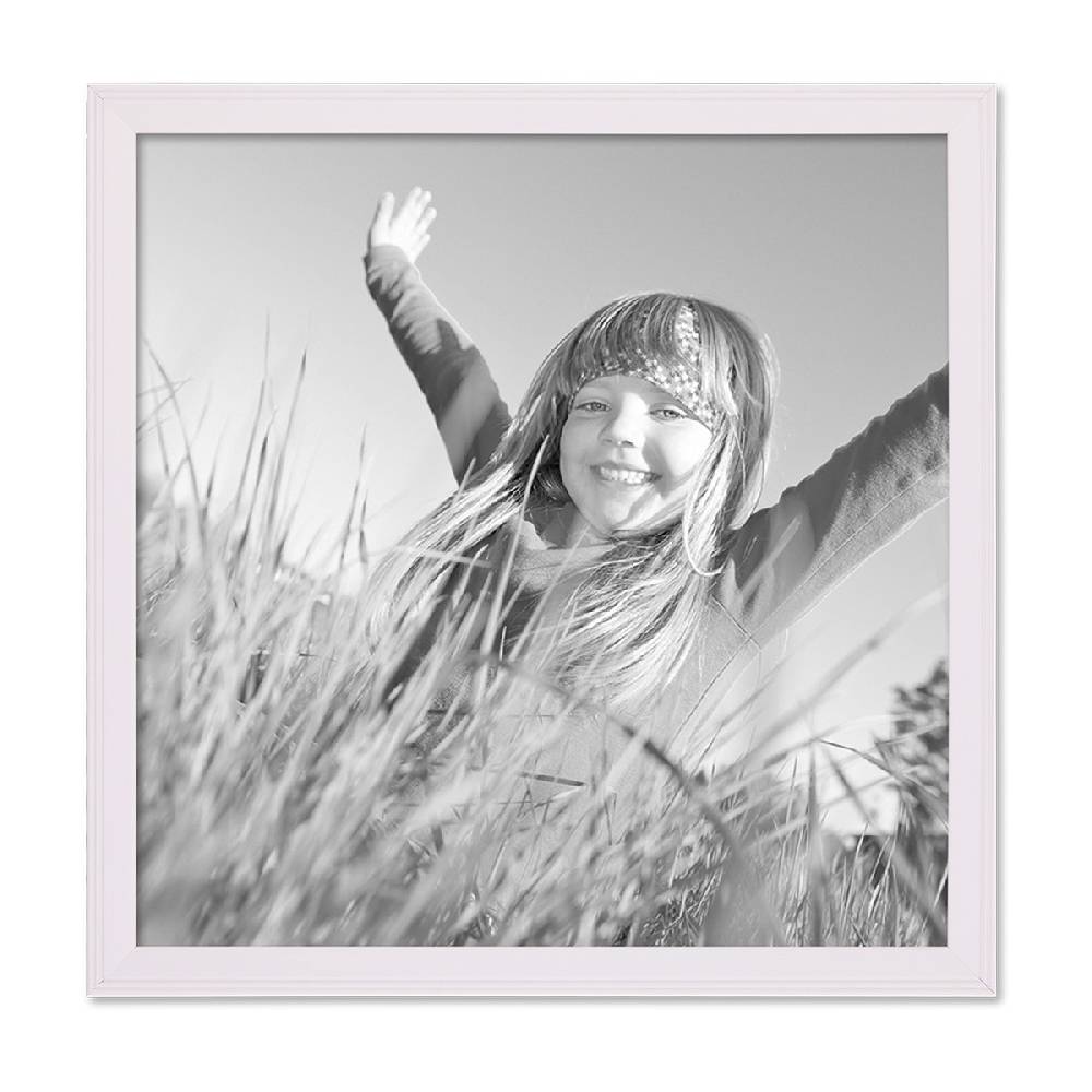 Photolini 5er Set Landhaus-Bilderrahmen 30x30 cm Weiß Massivholz Lagerräumung