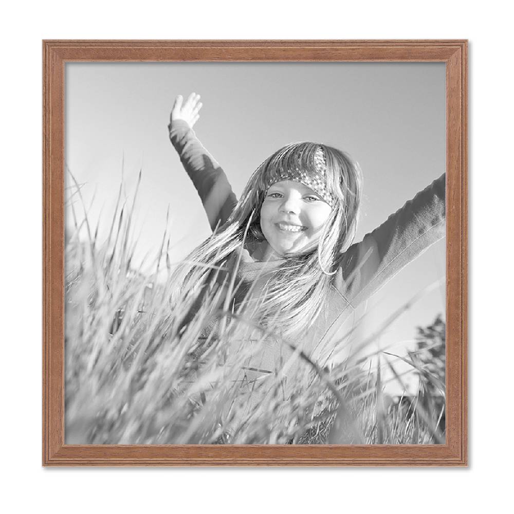Photolini 5er Set Landhaus-Bilderrahmen 30x30 cm Eiche-Optik Massivholz Top Angebot