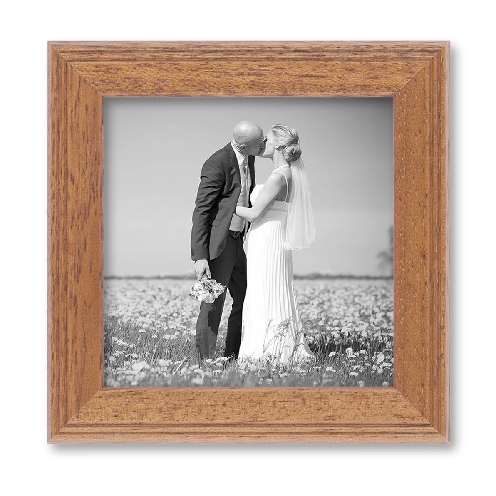 Photolini 5er Set Landhaus-Bilderrahmen 10x10 cm Eiche-Optik Massivholz Exklusive Angebote