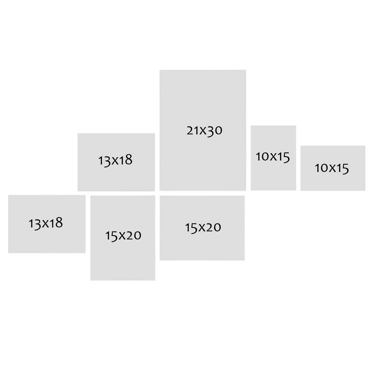 Photolini 7er Set Alu-Bilderrahmen Modern Schwarz Aluminium-Rahmen mit Acrylglas Saisonale Angebote