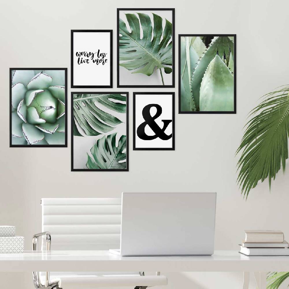 Photolini 6 Bilderrahmen Schwarz 4x 30x42 und 2x 21x30 cm / DIN A4 Modern MDF mit Acrylglas Kostenlose Rückgabe