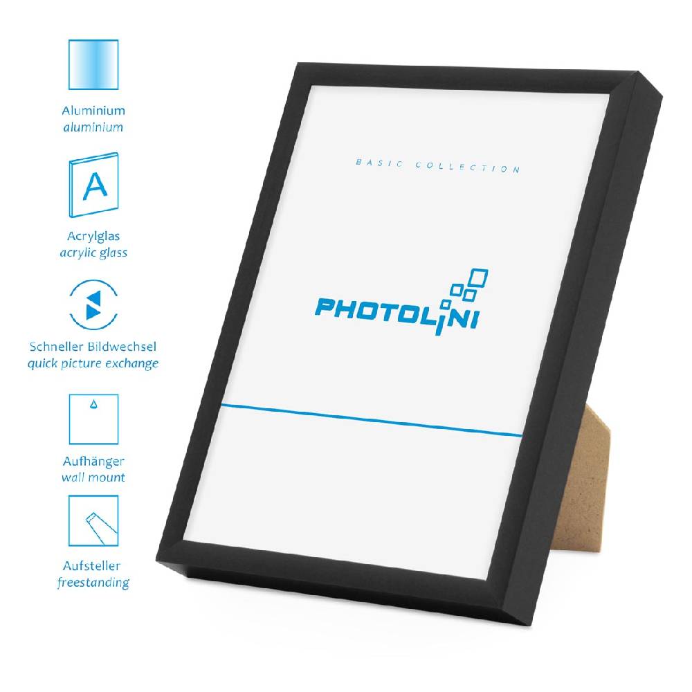 Photolini 15er Set Alu-Bilderrahmen Modern Schwarz Aluminium-Rahmen Bis zu 65% Rabatt