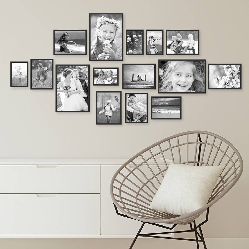 Photolini 15er Set Alu-Bilderrahmen Modern Schwarz Aluminium-Rahmen Bis zu 65% Rabatt
