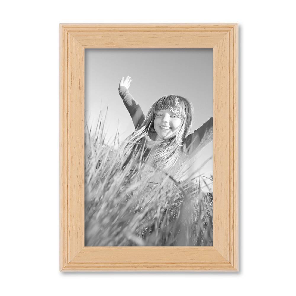 Photolini 5er Set Landhaus-Bilderrahmen Holz Natur Massivholz inkl. Zubehör Sonderangebot der Fabrik