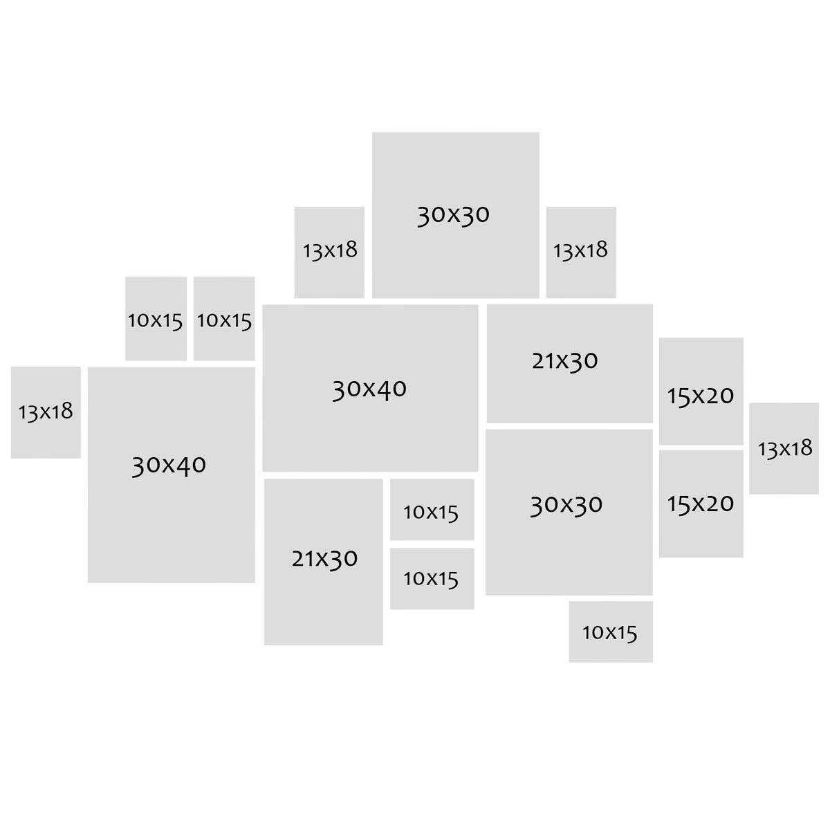 Photolini 17er Bilderrahmen-Set Eiche Dunkel Massivholz Schmal 10x15 bis 30x40 cm mit Acrylglasscheibe Bis zu 55% Rabatt