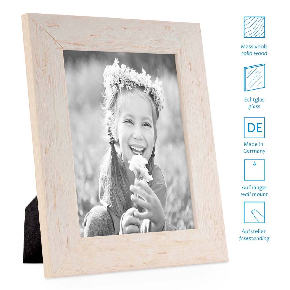 Photolini Bilderrahmen 20x25 cm Strandhaus Rustikal Weiß Massivholz Preisnachlass