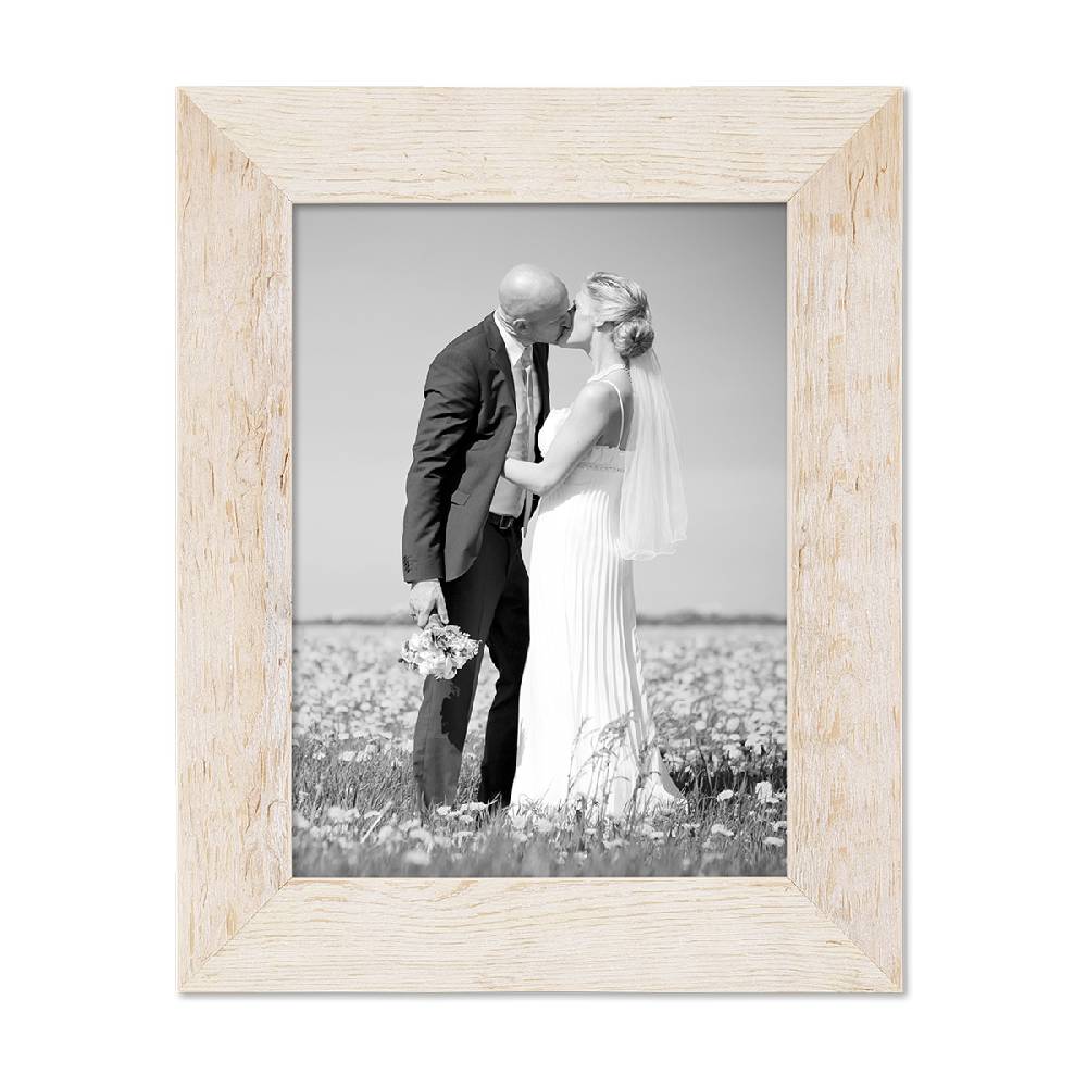 Photolini Bilderrahmen 20x25 cm Strandhaus Rustikal Weiß Massivholz Preisnachlass