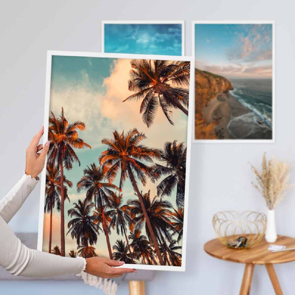 Photolini 3er Set Poster-Bilderrahmen 40x60 cm Modern Weiß aus MDF mit Acrylglas Muttertagsangebot