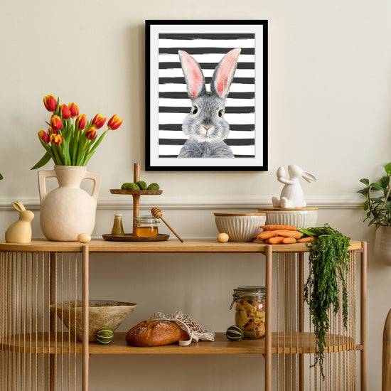 Queen Kerosin Rahmenbild - Grauer Hase mit Streifen Kostenloser Versand international