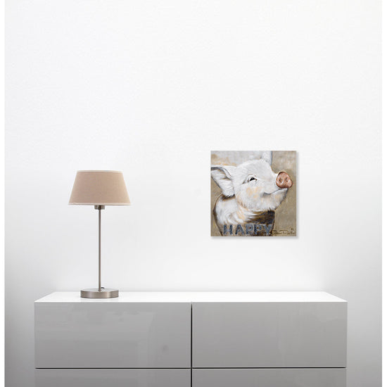 Queen Kerosin Leinwandbild - Schwein HAPPY Sonderangebot der Fabrik