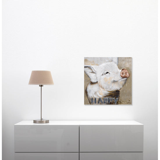 Queen Kerosin Leinwandbild - Schwein HAPPY Sonderangebot der Fabrik