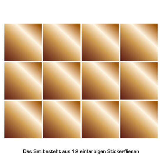 Queen Kerosin Stickerfliesen - Color Copper 12er-Set Saisonschlussverkauf