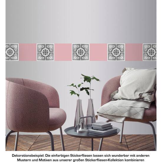 Queen Kerosin Stickerfliesen - Color Powder Rose 12er-Set Muttertagsangebot