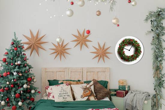 Queen Kerosin Christmas Fir Wreath Acrylglas-Uhr Kauf eins, bekomm eins gratis