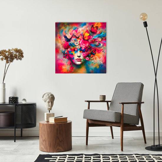 Queen Kerosin Acrylglasbild - Sinnliches Kaleidoskop: Eingehüllt in Blumen und Schmetterlinge Riesige Ersparnisse