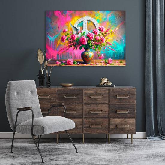 Queen Kerosin Acrylglasbild - Blumen, Farben und Frieden Kostenlose Rückgabe