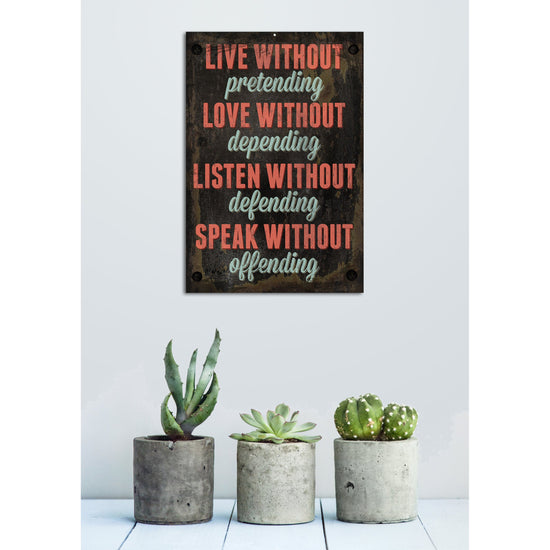 Queen Kerosin Blechschild - Life Without Pretending, Love Without Depending Schlussverkauf