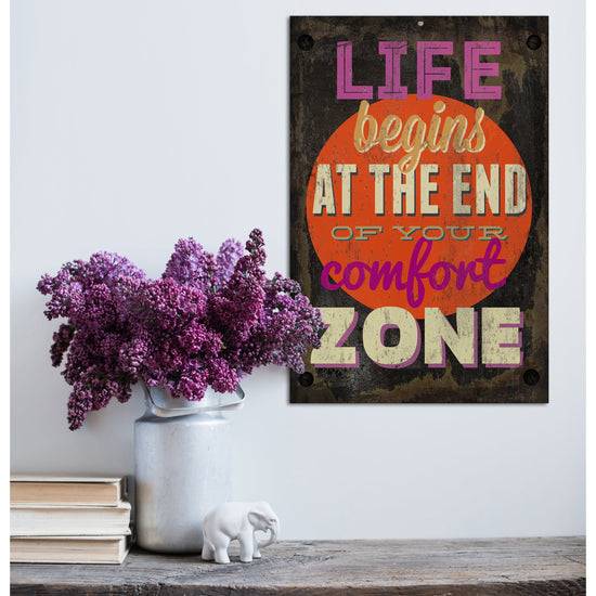 Queen Kerosin Blechschild - Life Begins At The End Of Your Comfort Zone Günstiger Verkauf