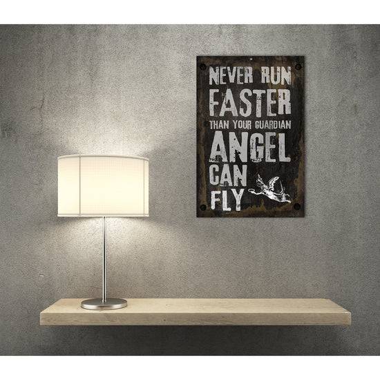 Queen Kerosin Blechschild - Never Run Faster Than Your Guardian Angel Can Fly Fabrikpreis