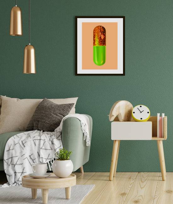 Queen Kerosin Rahmenbild - Green Orange Pill Blitzverkäufe