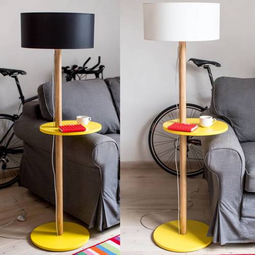 Ragaba UFO Floor Lamp 45x150cm Antique Pink / White Lampshade Online Shopping