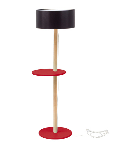 Ragaba UFO Floor Lamp 45x150cm Pure Red / Black Lampshade