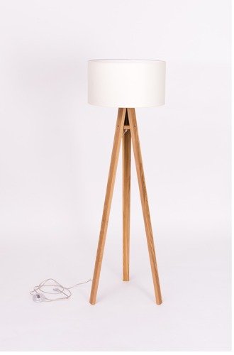 Ragaba WANDA Ashwood Floor Lamp 45x140cm - White Lampshade / Transparent Jubiläumsangebot