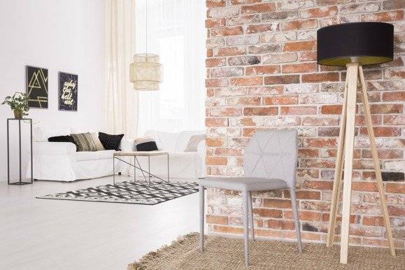Ragaba WANDA Ashwood Floor Lamp 45x140cm - White Lampshade / Transparent Jubiläumsangebot
