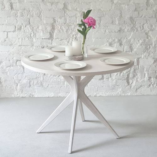 Ragaba JUBI BOLD Round Dining Table 110cm White Ashwood