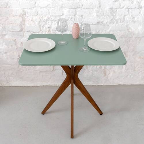 Ragaba Rectangular Dining Table JUBI 55x80cm Oak Sage Green