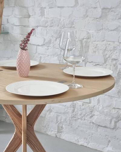 Ragaba JUBI Halfround Extendable Table diam. 90cm Ashwood Begrenzte Freigabe