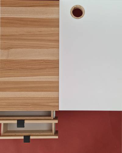 Ragaba LUKA 3-Drawer Desk Cabinet W41xD50cm Ash Top White Side Sonderangebot der Fabrik
