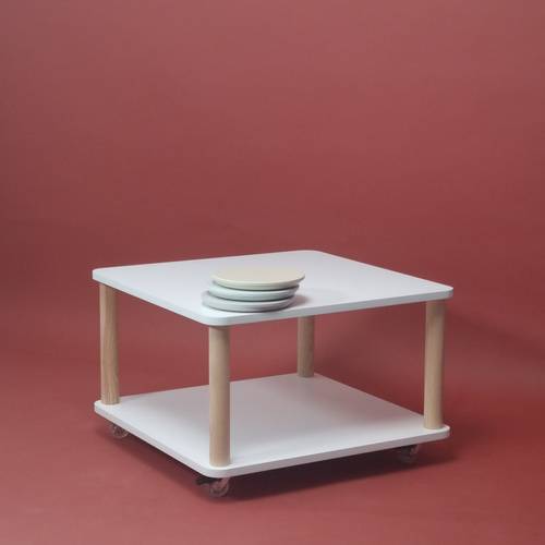 Ragaba ASHME Coffee Table with Wheels 64x64cm White