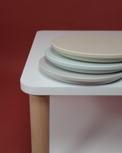 Ragaba ASHME Coffee Table with Wheels 64x64cm White 50% Rabatt mit kostenlosem Versand