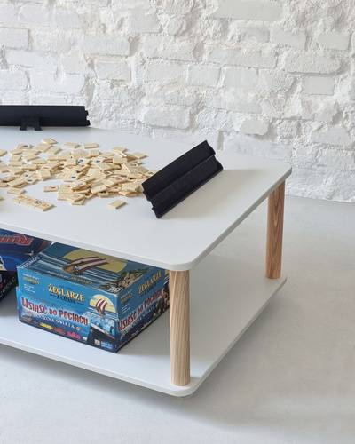 Ragaba ASHME Coffee Table with Wheels 64x105cm White Clearance-Verkauf