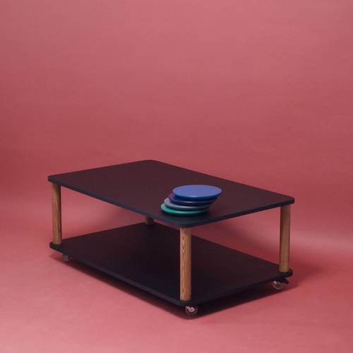 Ragaba ASHME Coffee Table with Wheels 64x105cm White Clearance-Verkauf