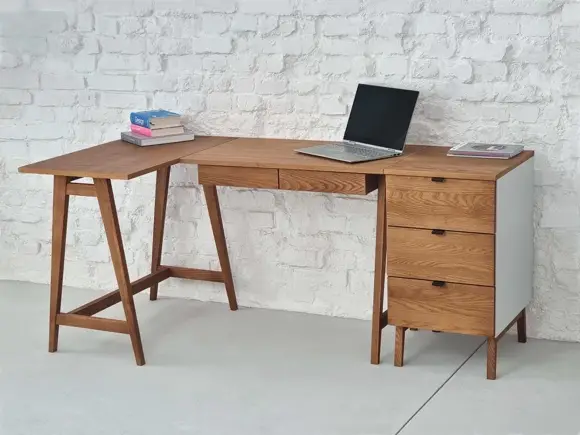 Ragaba LUKA Corner Desk W 135cm x D 85cm Oak Left Side Rabatte dieses Monats