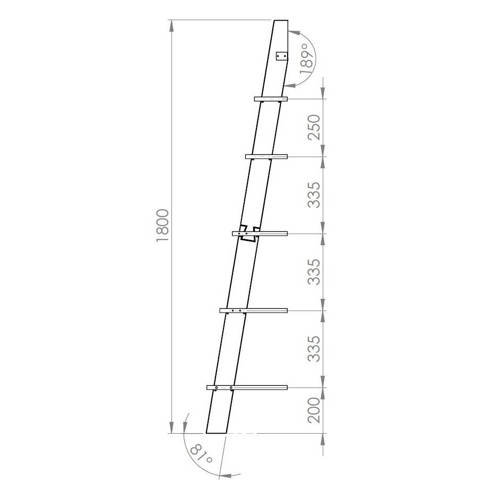 Ragaba ASHME Ladder Shelf with Mirror 45x35x180cm Antique Pink 2025