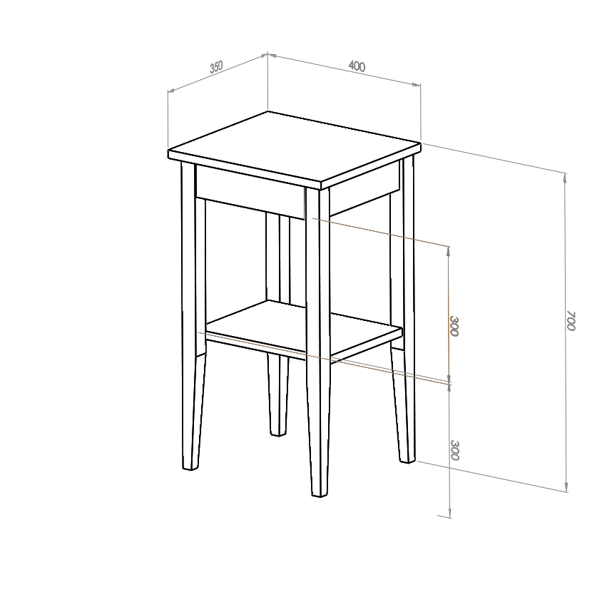 Ragaba ENTLIK Bedside Table 40x35x70cm Black Oak Online