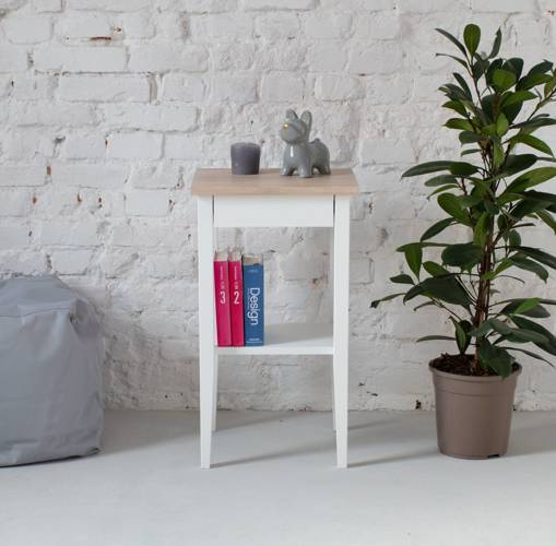 Ragaba ENTLIK Bedside Table 40x35x70cm White Oak