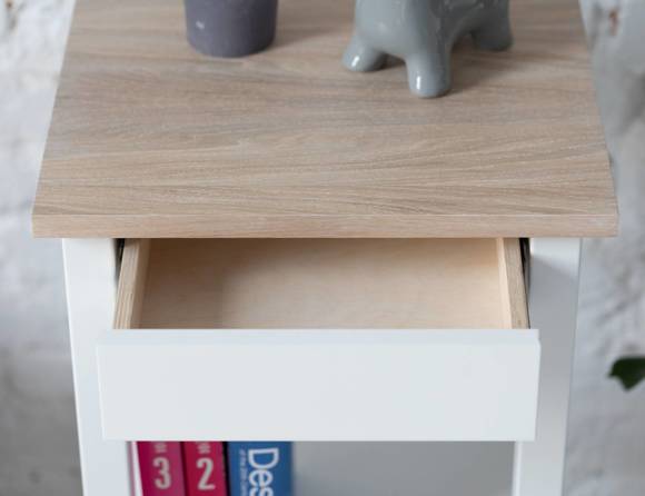 Ragaba ENTLIK Bedside Table 40x35x70cm White Oak Auslauf