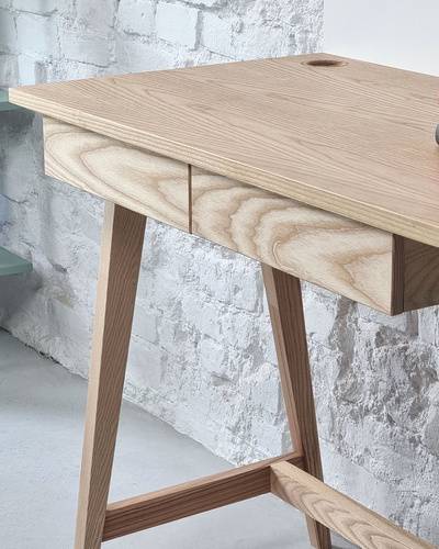 Ragaba LUKA Ashwood Writing Desk 85x50cm with 2 Drawer Hotsell