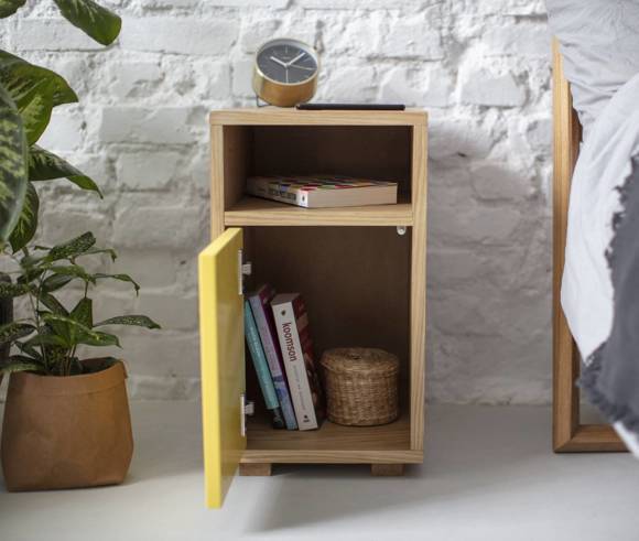 Ragaba SLIM Bedside Table W 30cm x D 40cm Brown Beige Fabrik Onlineshop