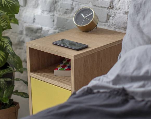 Ragaba SLIM Bedside Table W 30cm x D 40cm Brown Beige Fabrik Onlineshop
