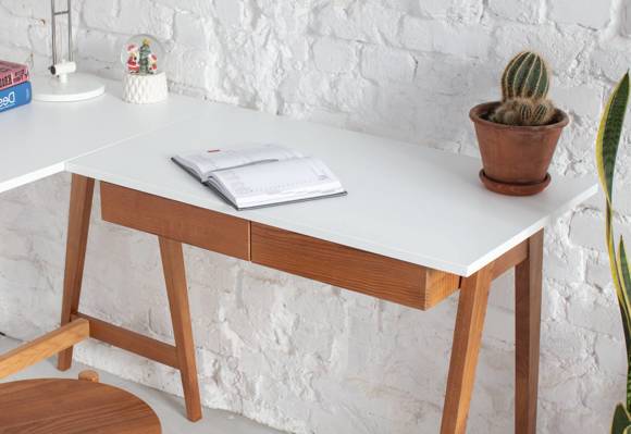 Ragaba LUKA Corner Desk W 135cm x D 85cm Sage Green Oak Left Side Großer Ausverkauf